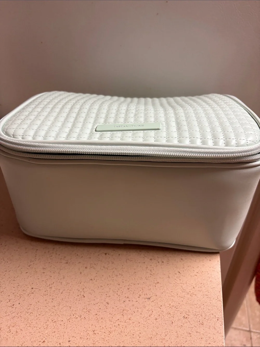 Mint Green Travel Makeup Organizer Bag with Clear Compartments